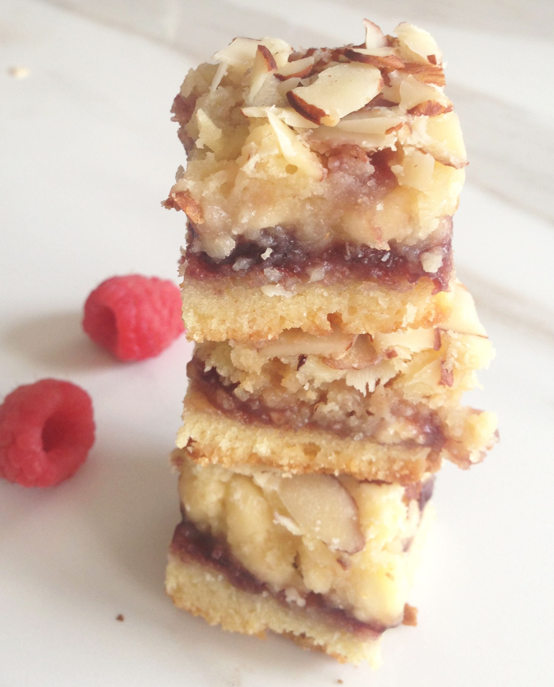 Raspberry White Chocolate Almond Bars
