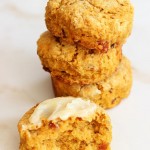 Whole Wheat Sweet Potato Bacon Biscuits w/ Honey Butter