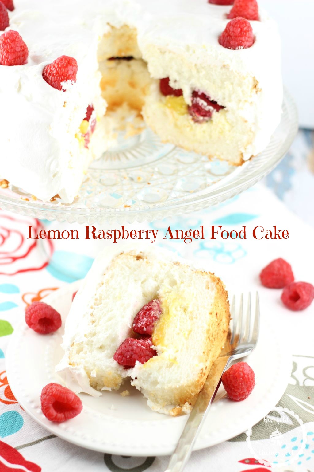 Lemon Raspberry Angel Food Cake
