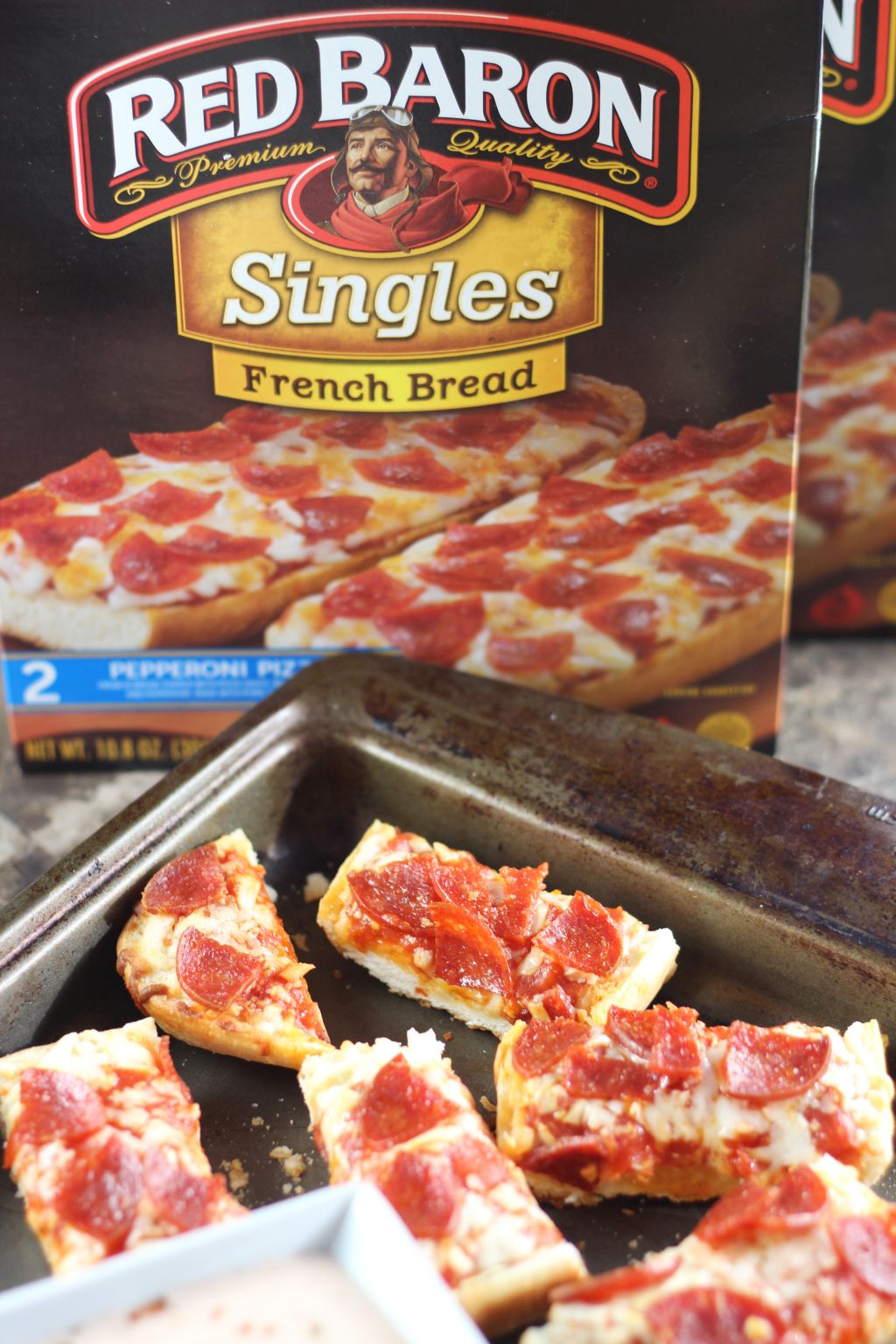 Pepperoni Pizzas with Hot Ranch Dipping Sauce