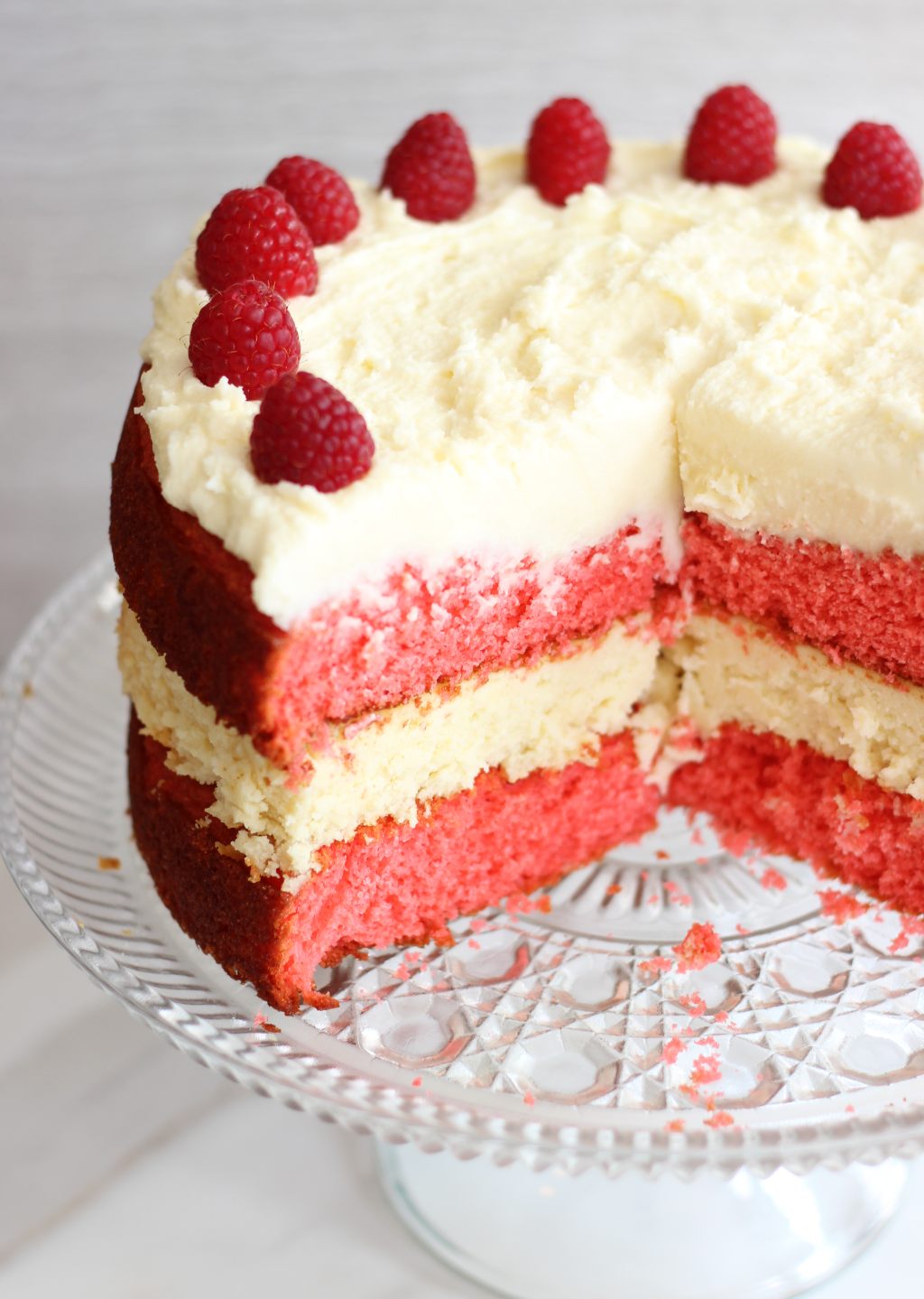 Raspberry White Chocolate Cheesecake Cake