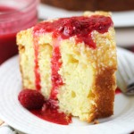 White Chocolate Macadamia Coconut Bundt Cake with Raspberry Syrup