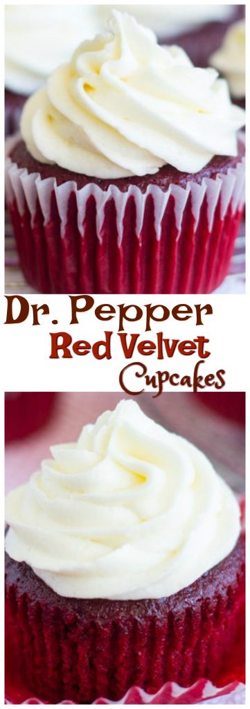 Dr. Pepper Red Velvet Cupcakes pin 1