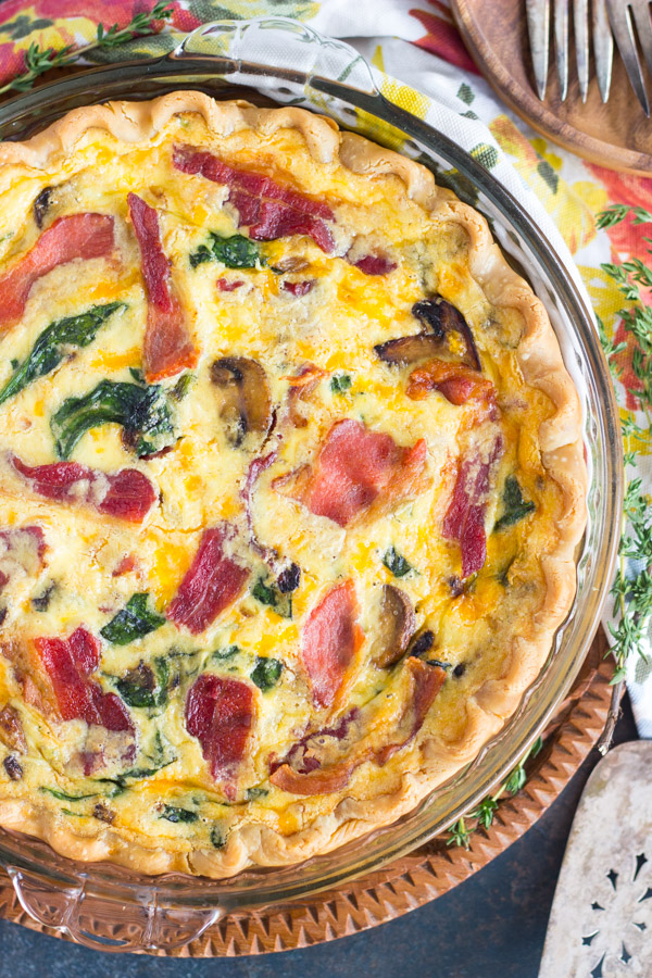 Bacon Spinach Mushroom Quiche Pie – Dan330