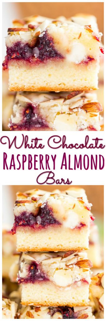 White Chocolate Raspberry Almond Bars pin