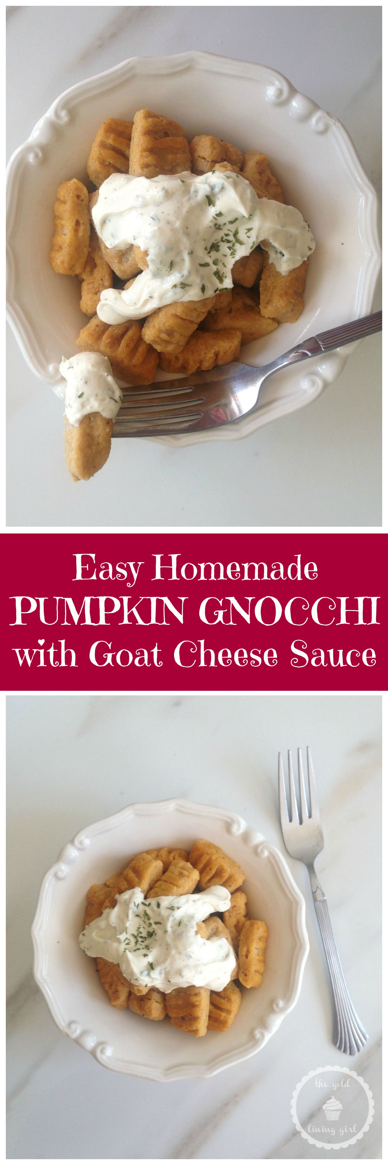 Easy Homemade Pumpkin Gnocchi with Goat Cheese Garlic Sauce