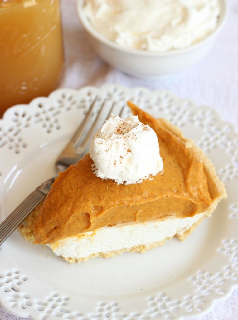 no bake double layer pumpkin pie with shortbread crust 1 (19)