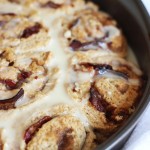 No-Yeast Maple Bacon Pecan Cinnamon Rolls with Apple Cider Glaze