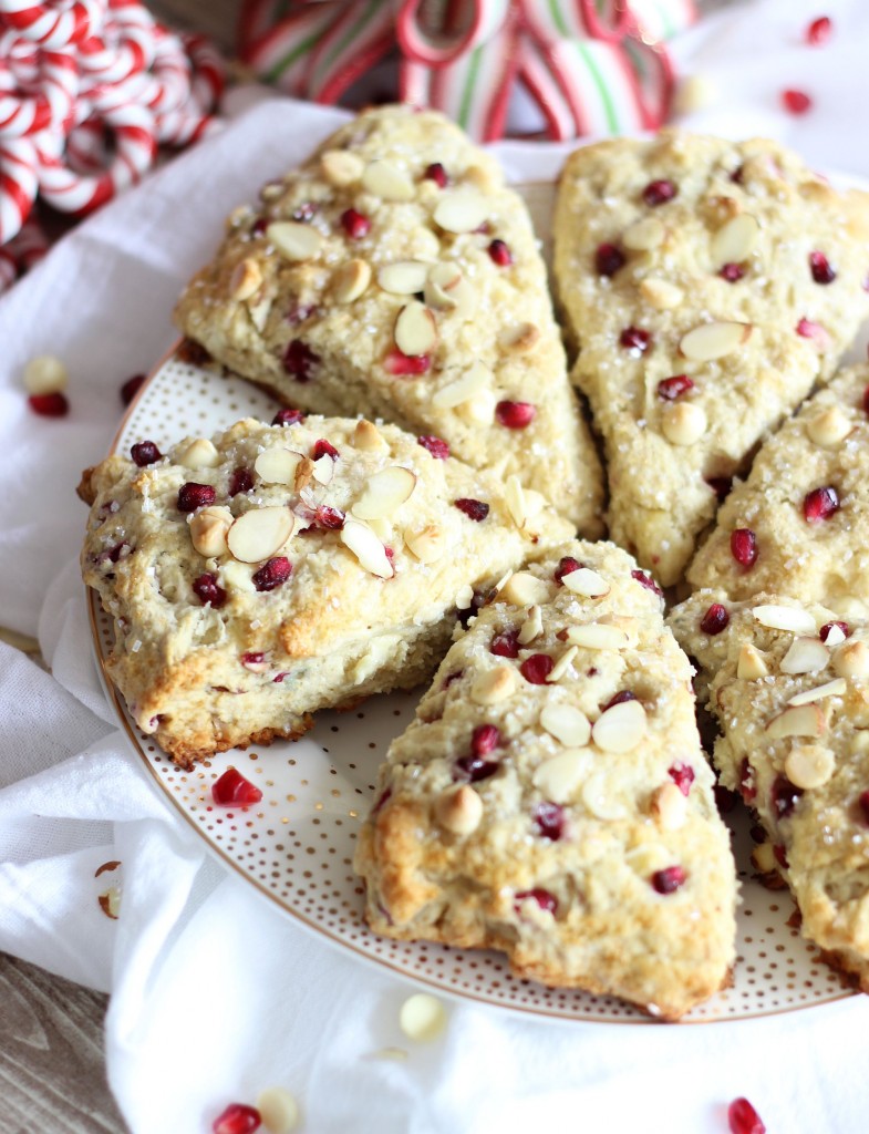 pomegranate seed white chocolate almond scones 11