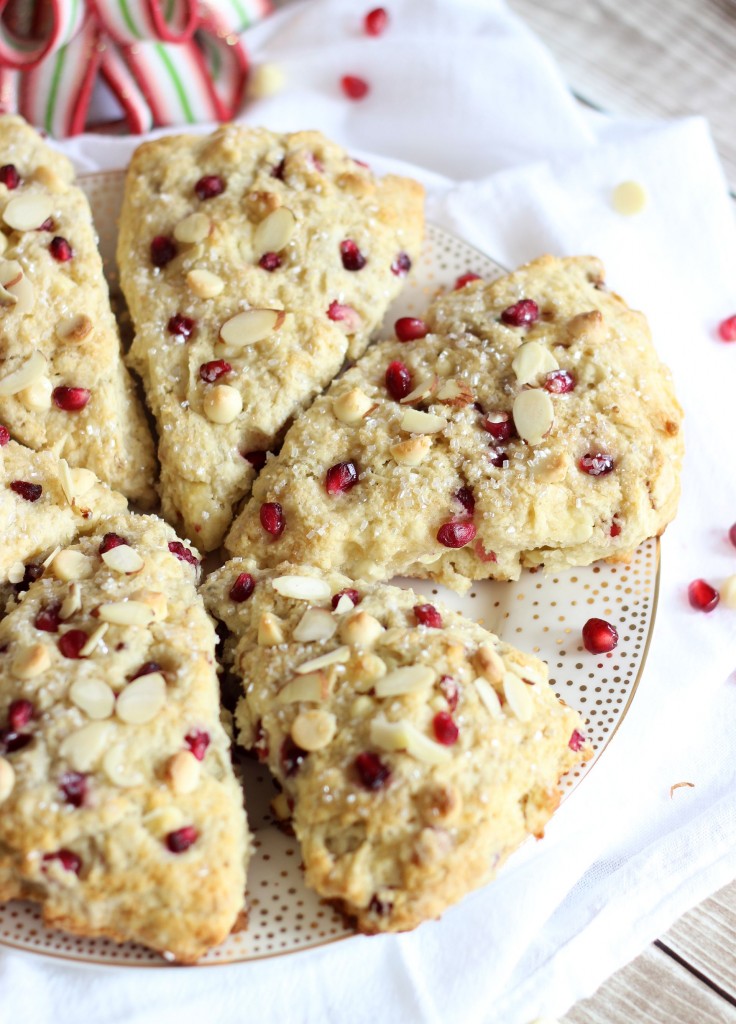 pomegranate seed white chocolate almond scones 13