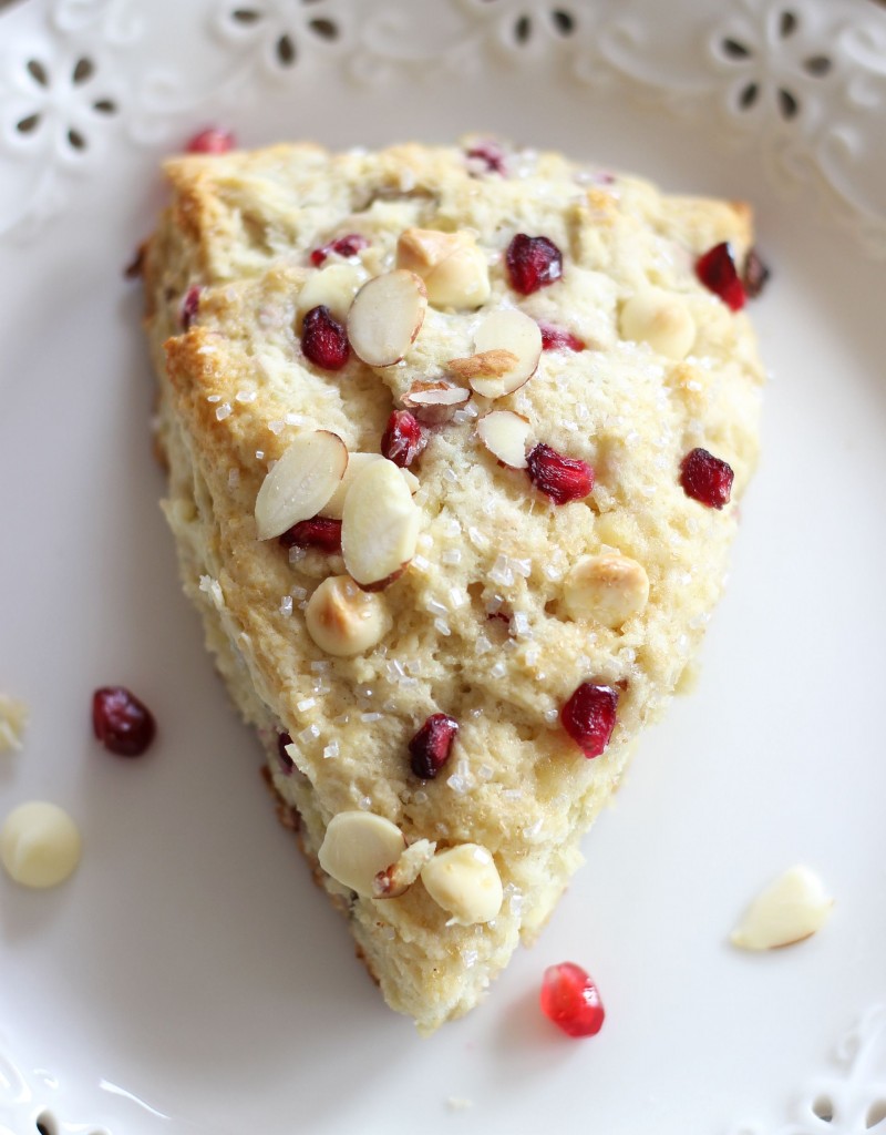 pomegranate seed white chocolate almond scones 18