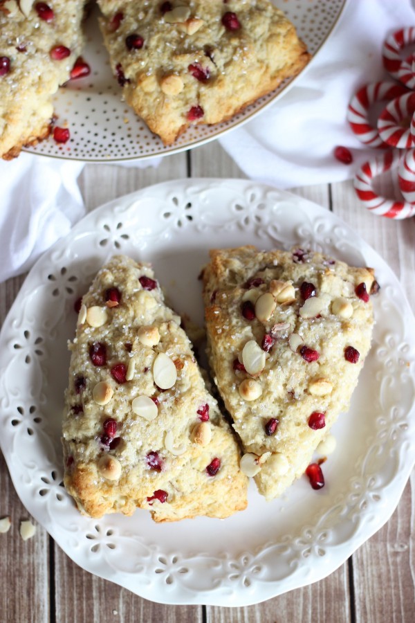 Pomegranate White Chocolate Almond Scones