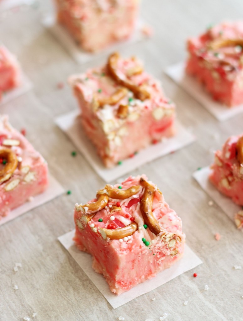 white chocolate peppermint pretzel fudge 11