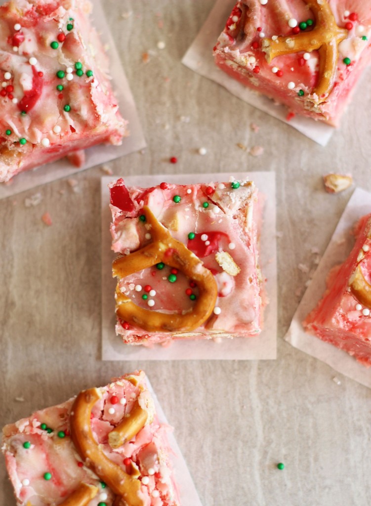 white chocolate peppermint pretzel fudge 16