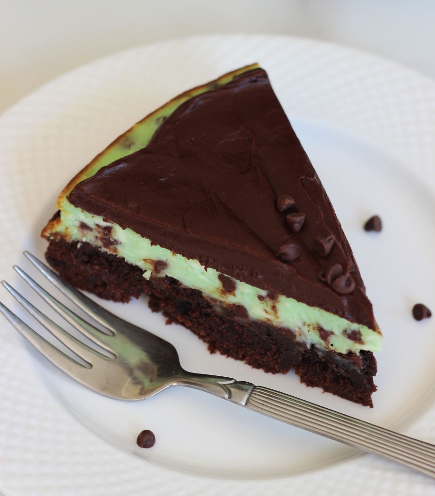 Mint chocolate chip brownie cheesecake 11