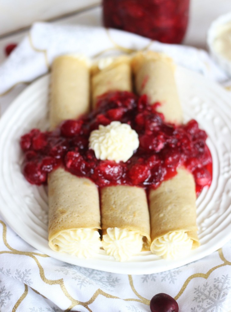 amaretto mascarpone cheese crepes with cranberry raspberry sauce 10
