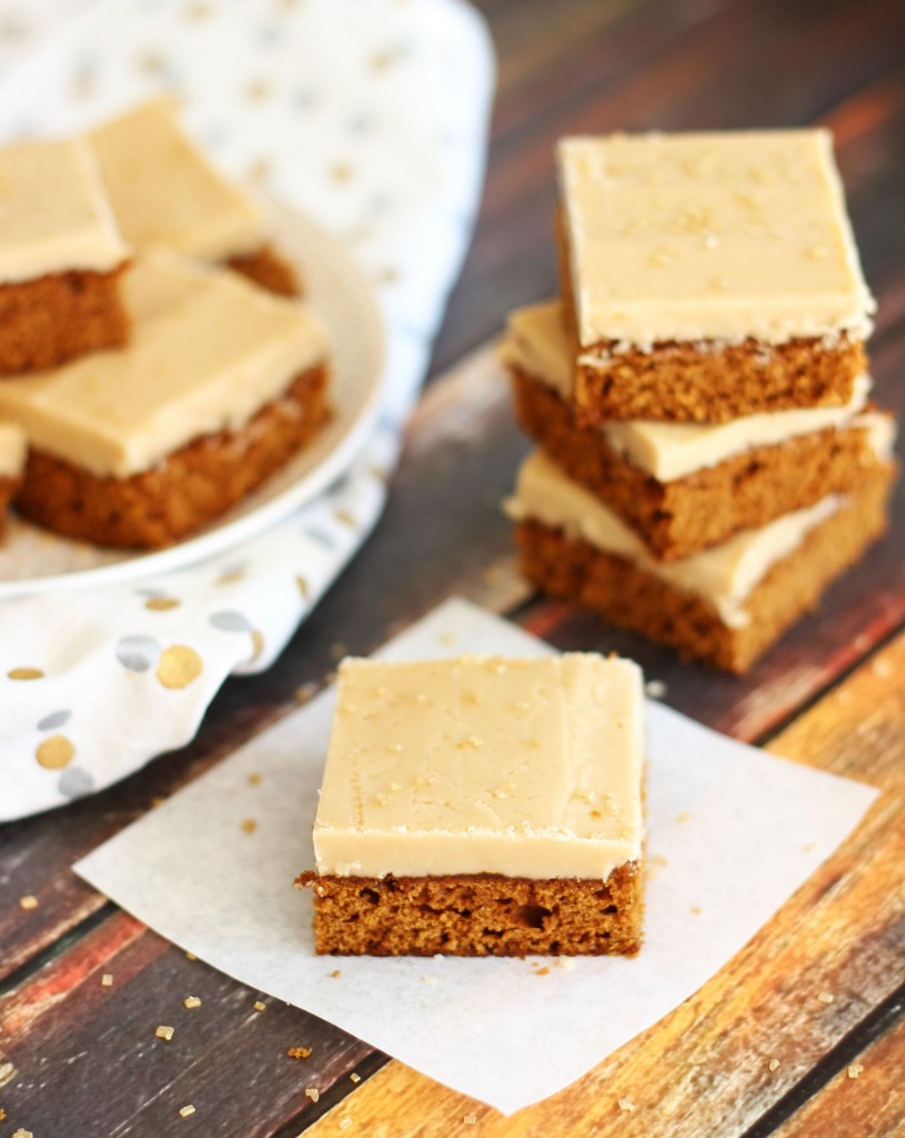 Gingerbread Bars with Maple Brown Sugar Frosting