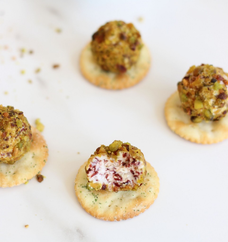 Cranberry and Pistachio Goat Cheese Truffles