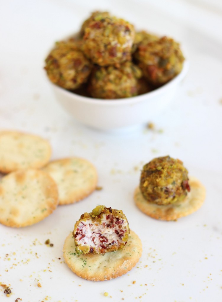 Cranberry and Pistachio Goat Cheese Truffles
