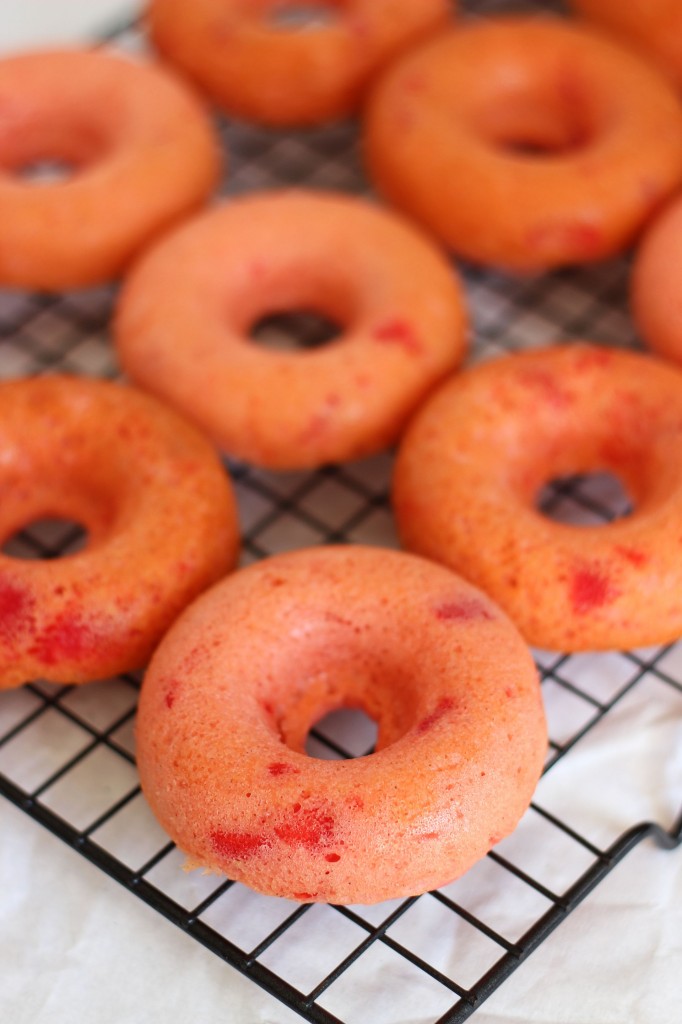 cherry donuts with cherry glaze and fruit pebble topping 1