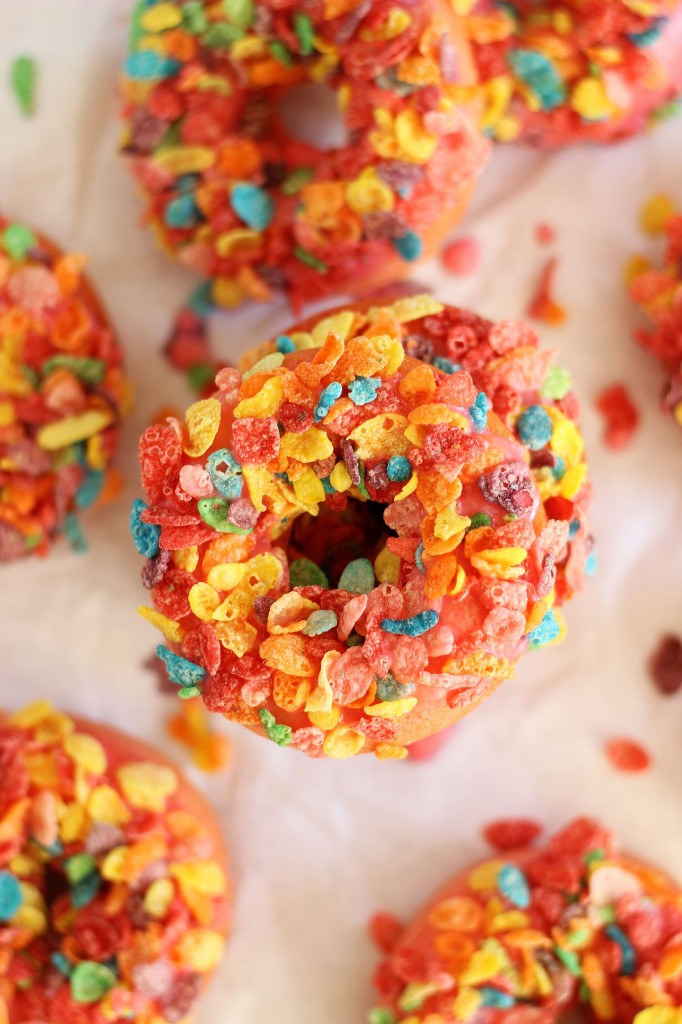 cherry donuts with cherry glaze and fruit pebble topping 21