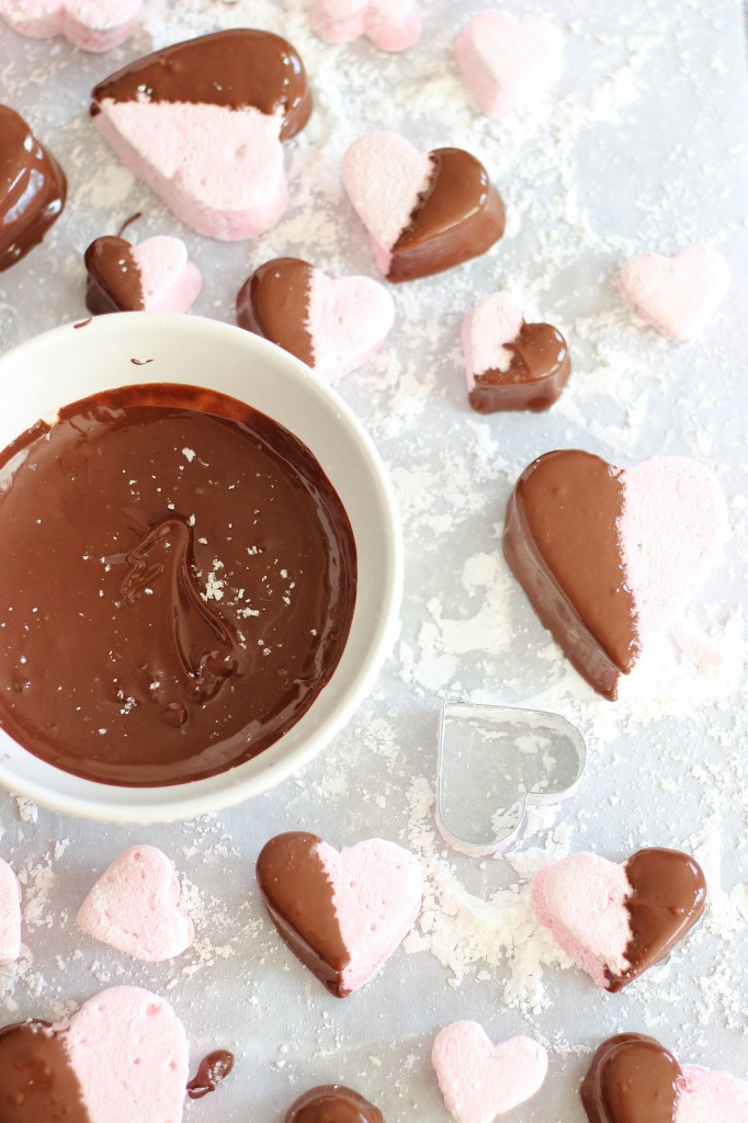 Gift Idea: Chocolate Dipped Heart-Shaped Marshmallows - Smashed