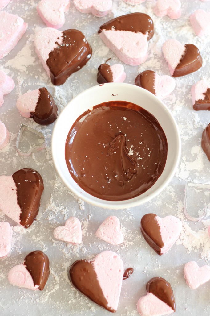 Gift Idea: Chocolate Dipped Heart-Shaped Marshmallows - Smashed