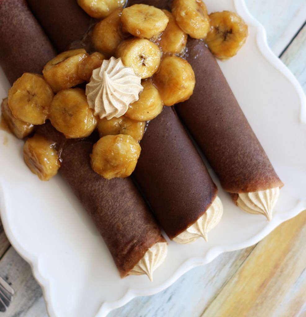 chocolate crepes with peanut butter marshmallow filling and caramelized bananas 8