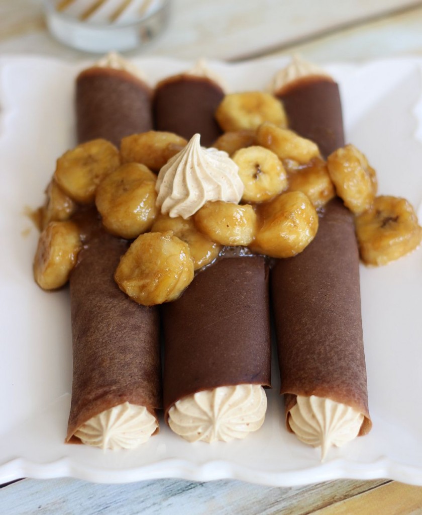 chocolate crepes with peanut butter marshmallow filling and caramelized bananas 9