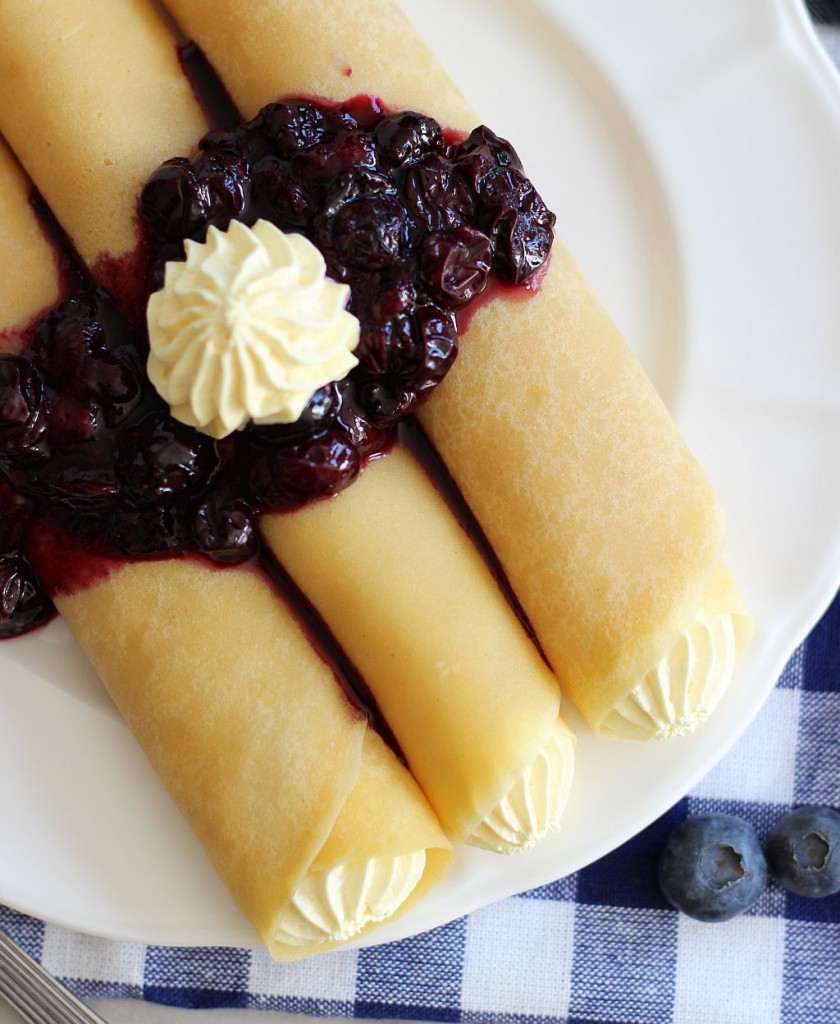crepes with key lime custard and blueberry sauce 10