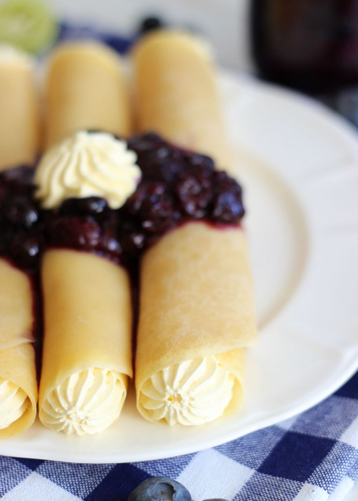 crepes with key lime custard and blueberry sauce 14