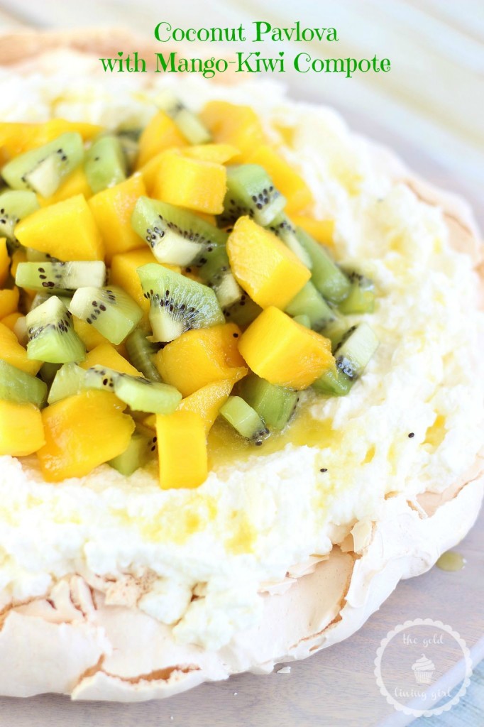 coconut pavlova with mascarpone and mango kiwi compote 29 pin