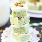 Pistachio Sugar Cookie Bars with Cream Cheese Frosting