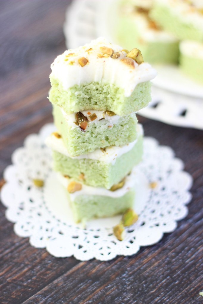 Pistachio Sugar Cookie Bars with Cream Cheese Frosting