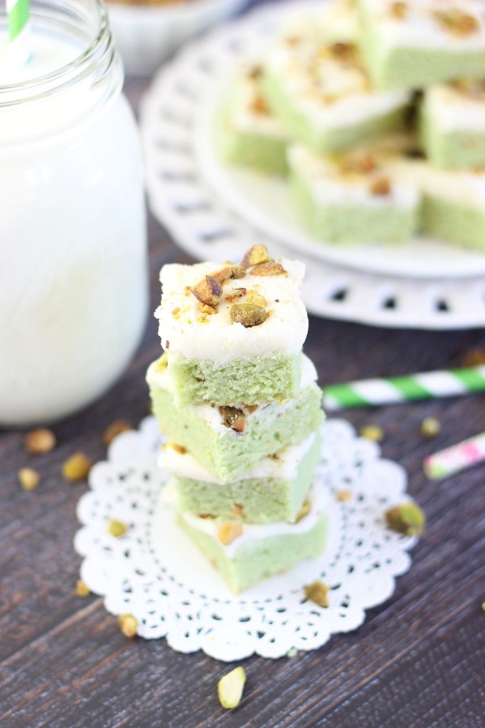 pistachio bars with cream cheese frosting 2