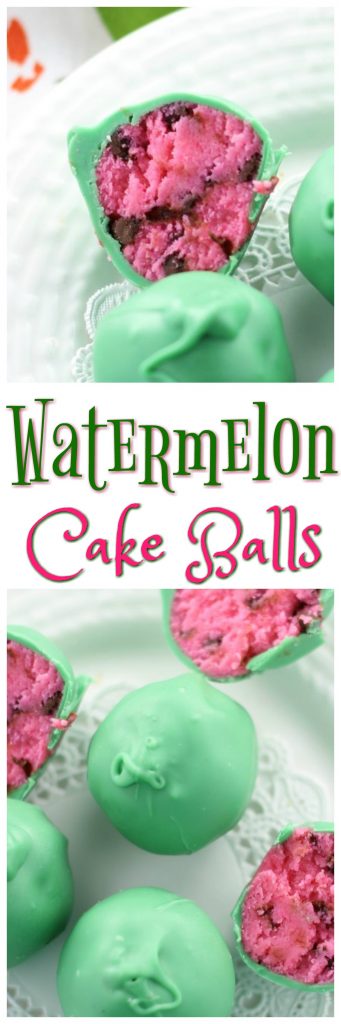 Watermelon Cake Balls pin 1