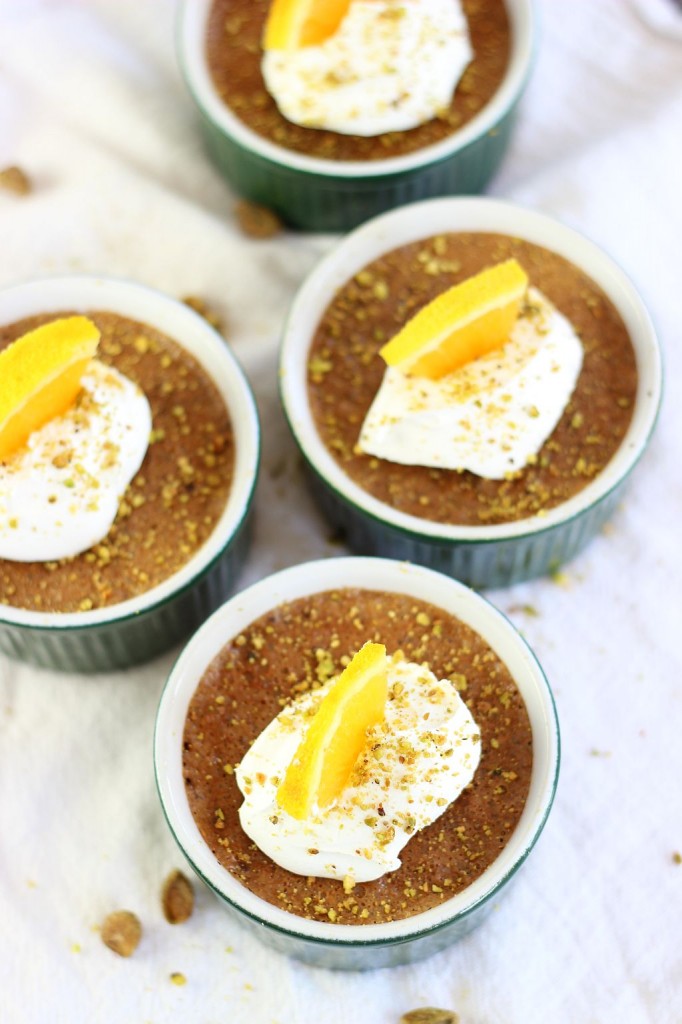 chocolate orange pistachio pots de creme 6