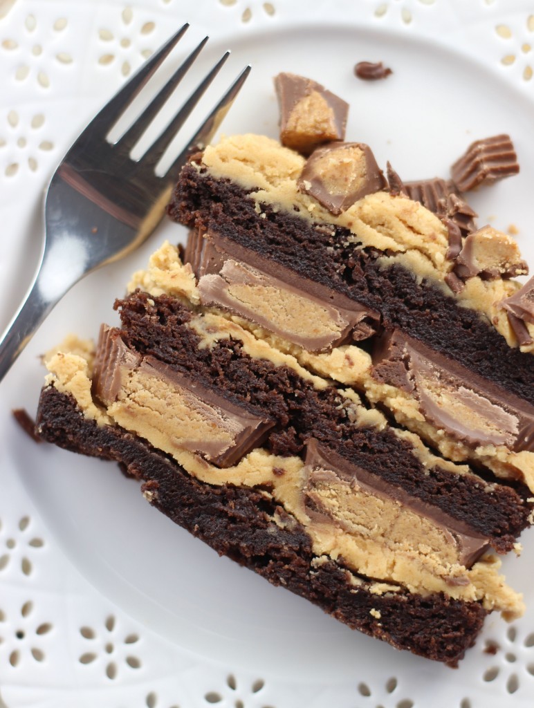 peanut butter cup brownie torte 22