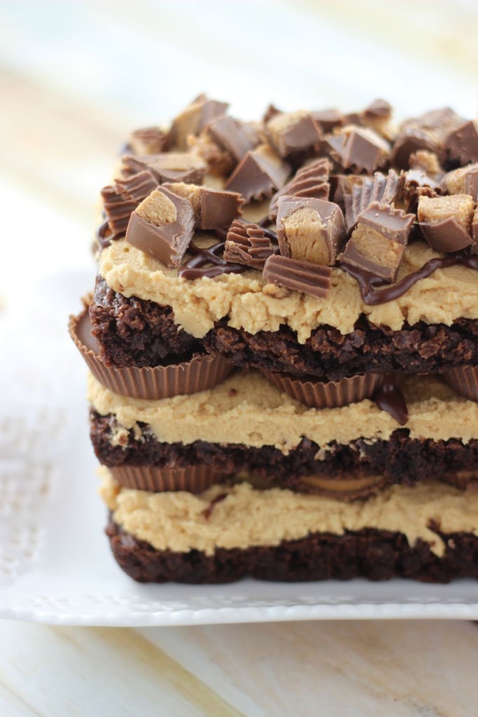 peanut butter cup brownie torte 9