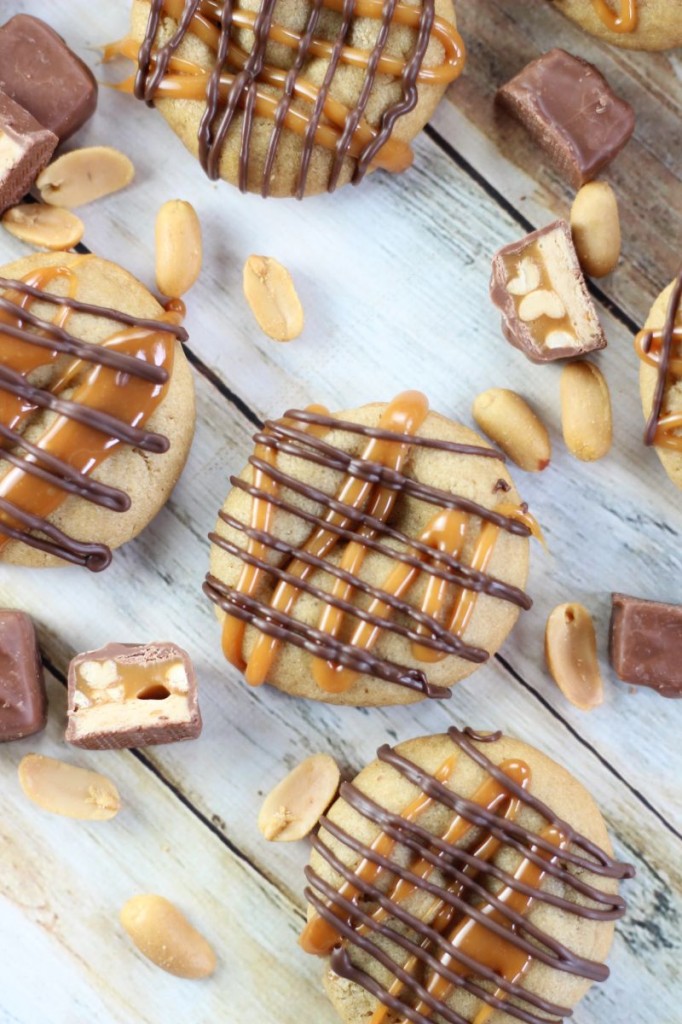 snickers stuffed peanut butter cookies 13