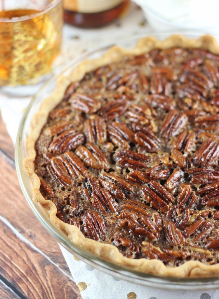 brown butter bourbon pecan pie with bourbon whipped cream 2