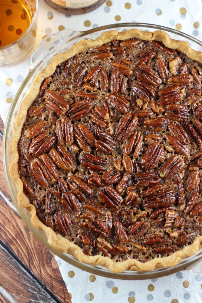 brown butter bourbon pecan pie with bourbon whipped cream 5