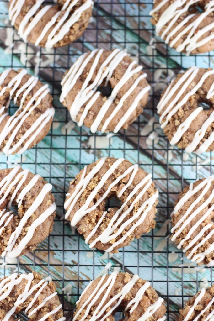 spice cake pecan streusel cake donuts with brown butter icing 13