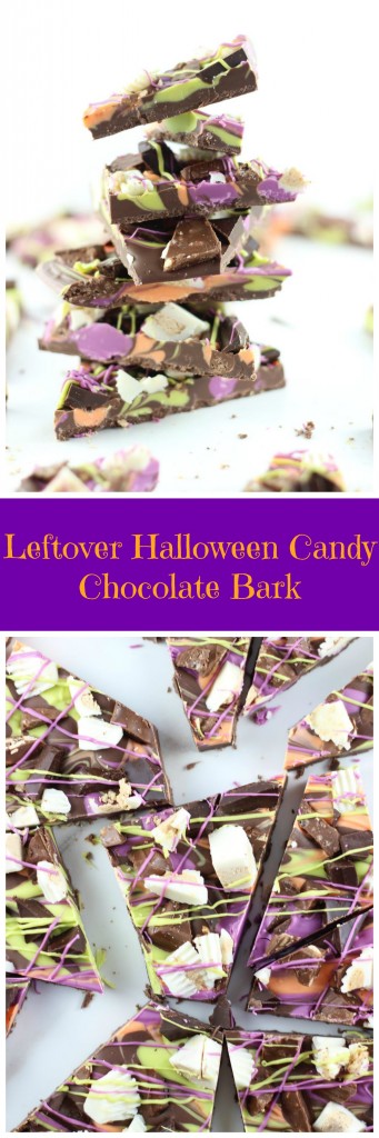 Leftover Halloween Candy Chocolate Bark