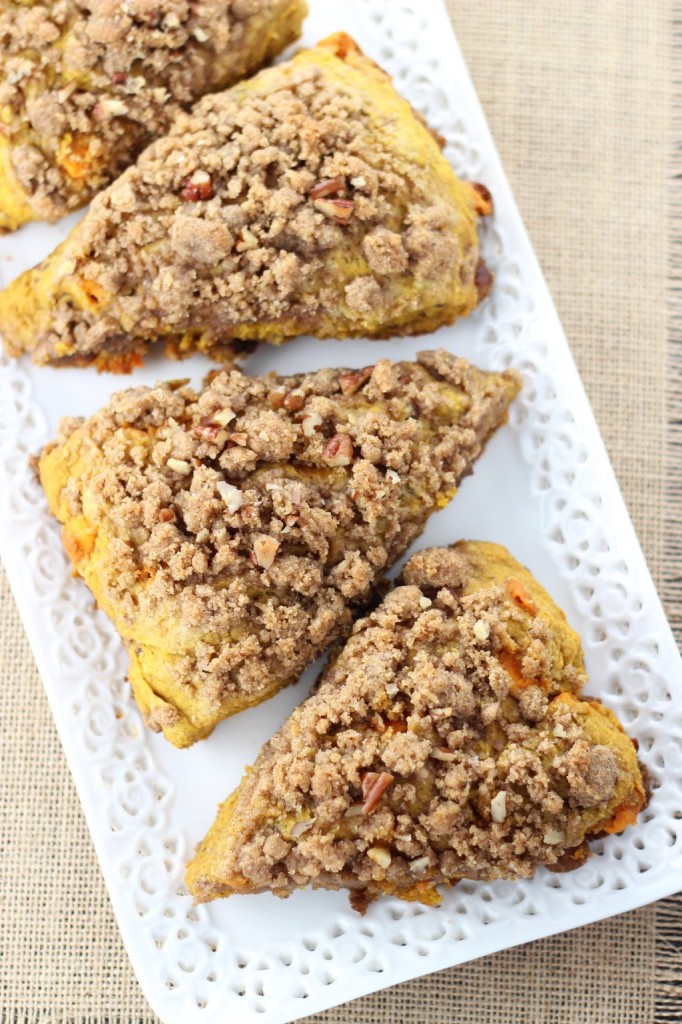 pumpkin pecan scones with brown sugar streusel 1