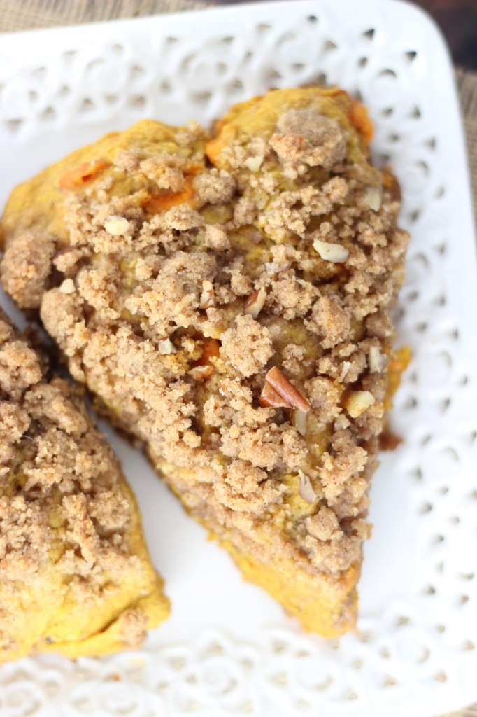 pumpkin pecan scones with brown sugar streusel 7