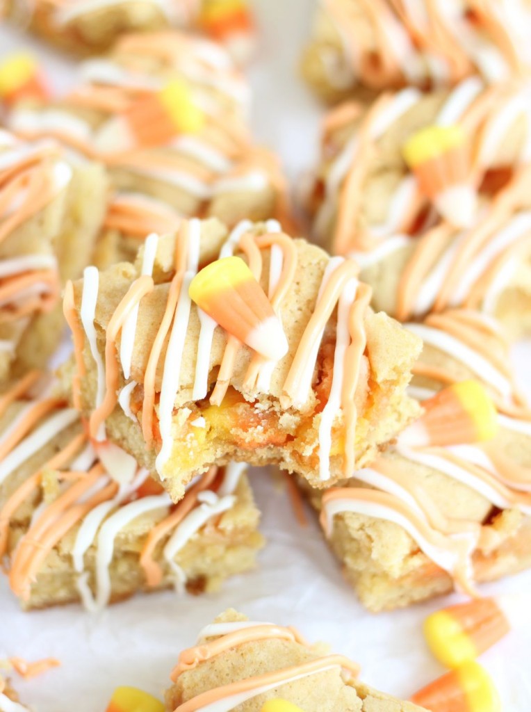 white chocolate candy corn blondies 13