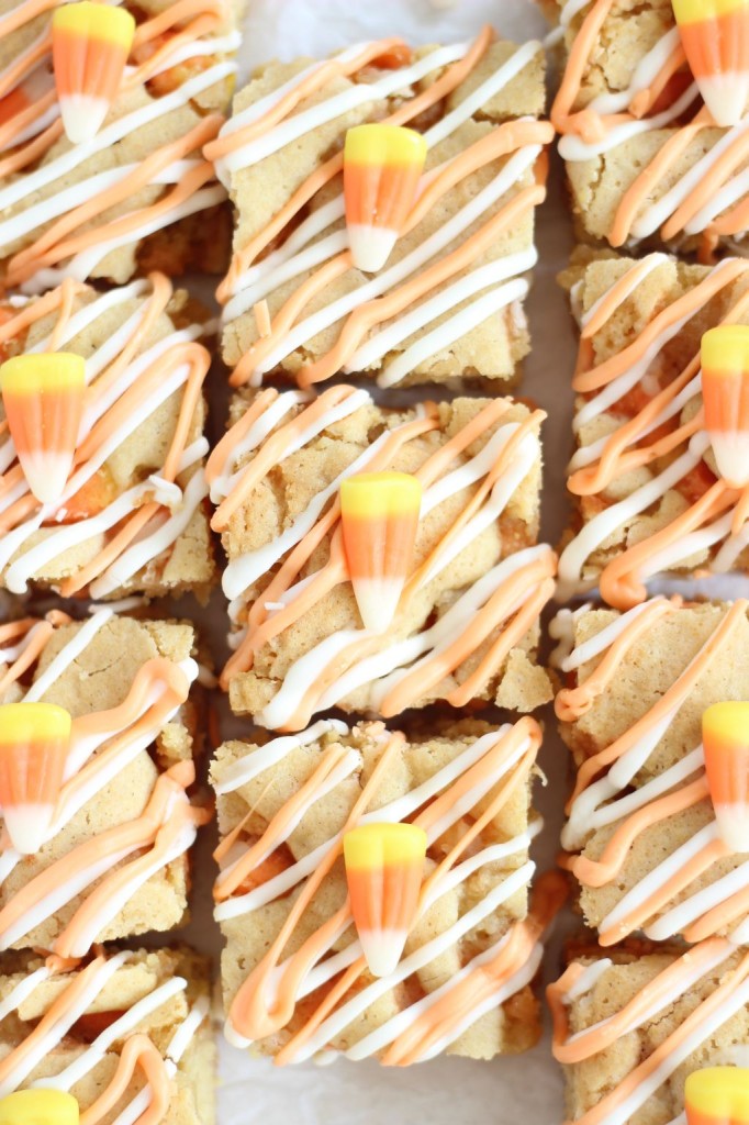 white chocolate candy corn blondies 22