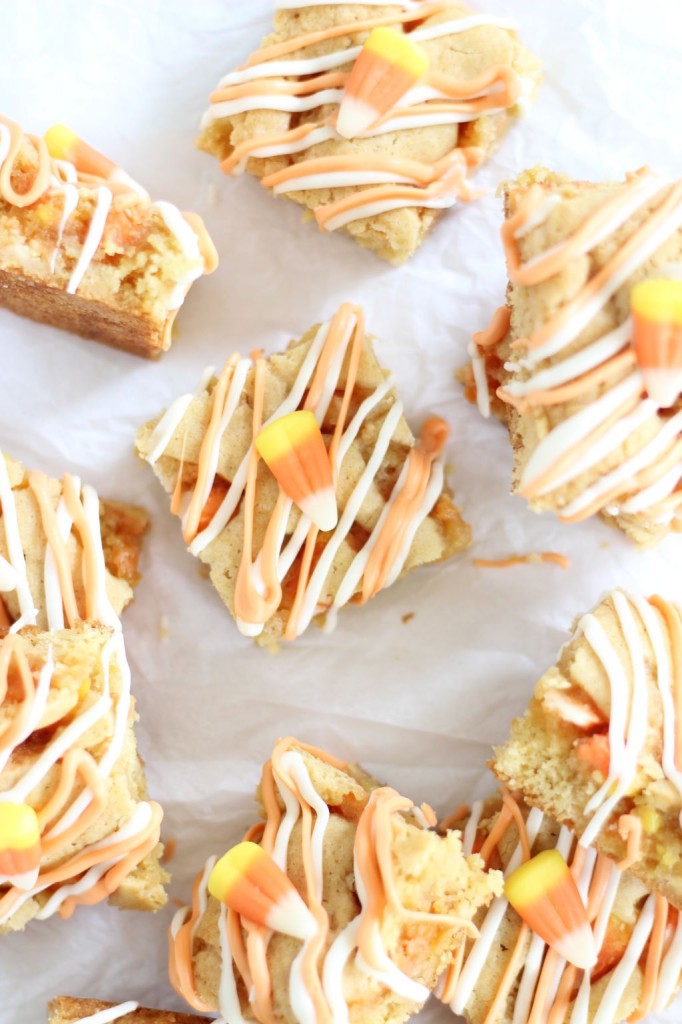 white chocolate candy corn blondies 5