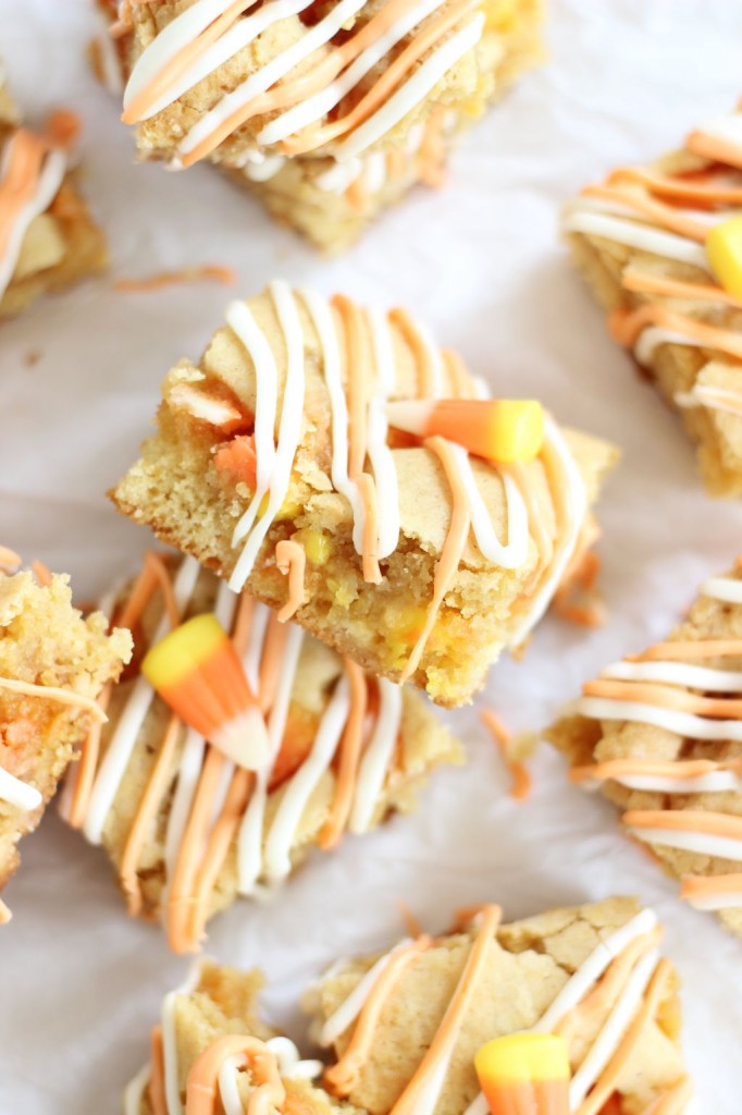 white chocolate candy corn blondies 8